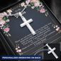 Personalized Mom Gifts, Sentimental Gifts, From Son to Mom Gift, From Daughter to Mom Gift, Cross Necklace Personalized
