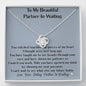 Love Partner Necklace, Jewelry for Significant Other, Thought Gifts, Sentimental Love Knot Necklace