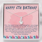 Granddaughter Happy 6th Birthday Gifts, Grandma to Granddaughter Gift, Birthday Necklace