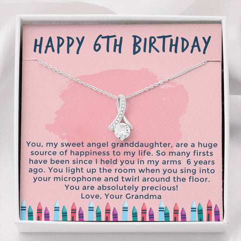 Granddaughter Happy 6th Birthday Gifts, Grandma to Granddaughter Gift, Birthday Necklace