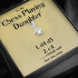 Chess Playing Daughter Jewelry Gifts, Queen's Gambit Chess Pieces, 1. d4 d5 2. c4 Chess Moves
