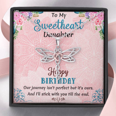 Teen Daughter Birthday Dragonfly Necklace, Birthday Daughter Jewelry from Dad