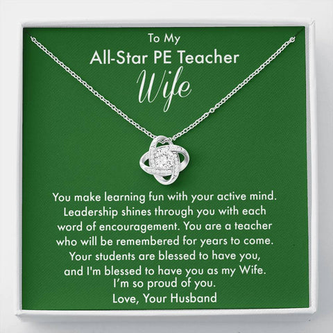 PE Teacher Gift From Husband, Teacher Appreciation Gift, Necklace Gift, Teacher Christmas Gifts, Teacher Gift Box, End of Year Teacher Gift