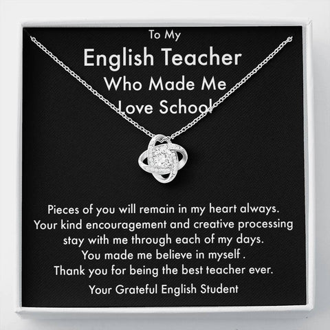 English Teacher Gift, Teacher Appreciation Gift, Necklace Gift, English, Teacher Christmas Gifts, Teacher Gift Box, End of Year Teacher Gift