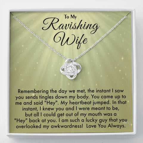 Ravishing Wife Anniversary Necklace, My Wife Birthday Gift, Love Knot Necklace