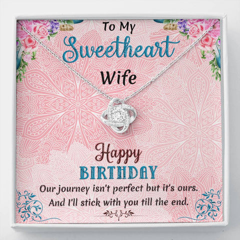 Sweetheart Wife Birthday Gift, Jewelry Wife Happy Birthday, Necklace for Wife