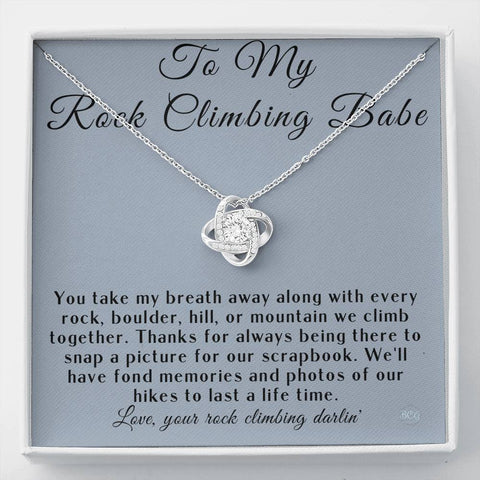 Rock Climbing Babe Jewelry Gift, Climbing Birthday Gift for Her, Mountain Climbing Necklace