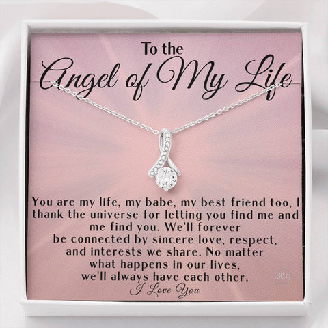 Angel of My Life Sentimental Relationship Gifts, Necklace Jewelry Anniversary, Birthday, Just Because Gift, Christmas Present
