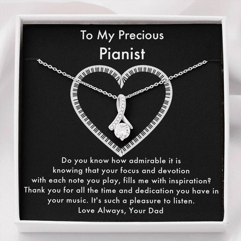 Piano Player Daughter Gift, Pianist Music Necklace, Music Student Gift, Piano, Music Note Necklace, Music Lovers, Classical Music Jewelry