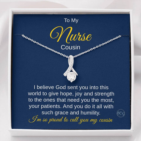 Nurse Cousin Jewelry Gifts, Proud of My Cousin Nurse, Nursing School Graduate, Registered Nurse