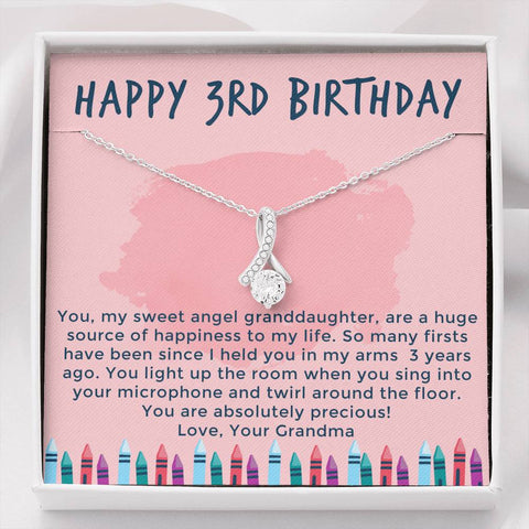 Granddaughter Happy 3rd Birthday Gifts, Grandma to Granddaughter Gift, Birthday Necklace