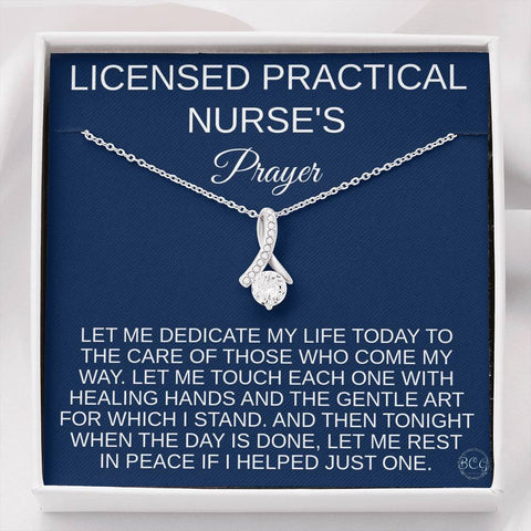 Licensed Practical Nurse Prayer, Cares for Patients, Supports Doctors, Nurse Jewelry