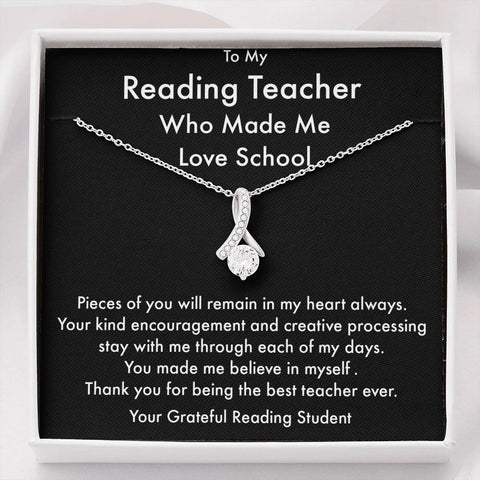 Reading Teacher Gift, Teacher Appreciation Gift, Necklace Gift, Reading, Teacher Christmas Gifts, Teacher Gift Box, End of Year Teacher Gift